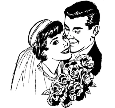 Sticker mariage illustration vintage - TenStickers