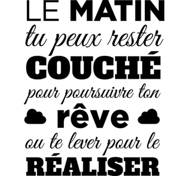Sticker motivation texte matin - TenStickers