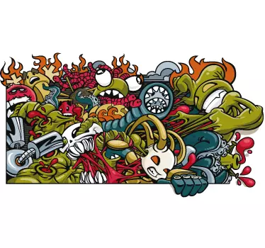 Sticker mural urbain monstres - TenStickers