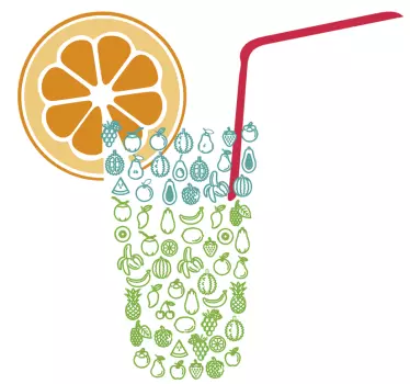 Sticker mural verre avec des fruits et une orange - TenStickers