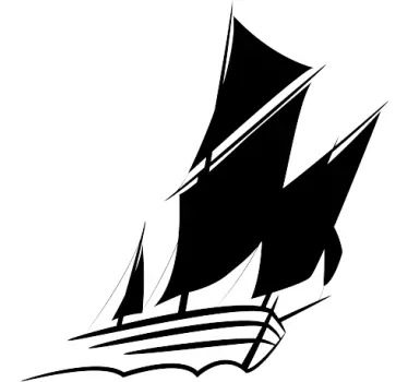 Sticker mural voilier monochrome - TenStickers