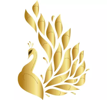 Sticker oiseau paon doré - TenStickers