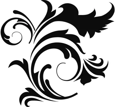 Sticker ornement floral gris - TenStickers