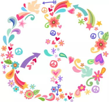 Sticker paix hippie - TenStickers