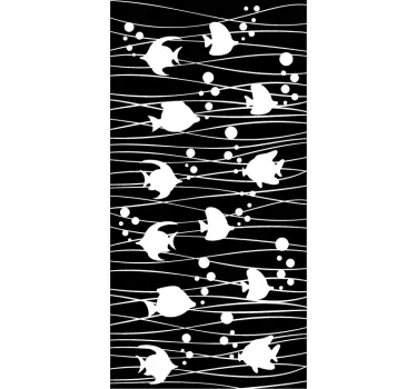 Sticker paroi de douche poissons et bulles - TenStickers