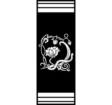 Sticker paroi douche fleurs art nouveau - TenStickers