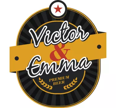 Sticker mariage invitation motif bière - TenStickers