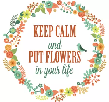 Sticker phrase put flowers life - TenStickers