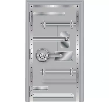 Sticker trompe-l'œil porte coffre fort - TenStickers
