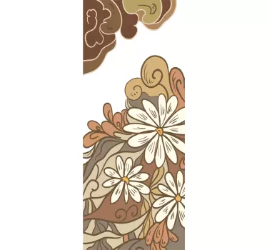 Sticker porte dessin floral - TenStickers