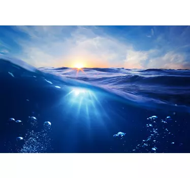 Sticker porte de douche salle de bain photo mer - TenStickers