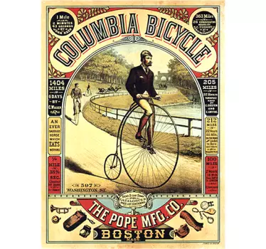 Sticker vintage poster bicyclette - TenStickers