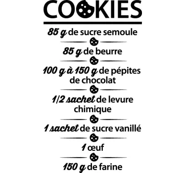 Sticker recette cookies - TenStickers