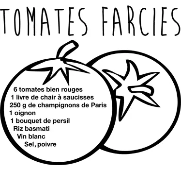 Sticker recette tomates farcies - TenStickers