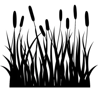 Sticker salle de bain roseaux monochrome - TenStickers