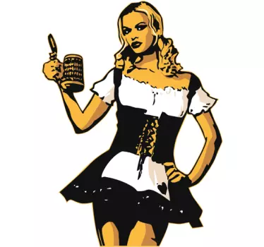 Sticker serveuse bière allemande - TenStickers