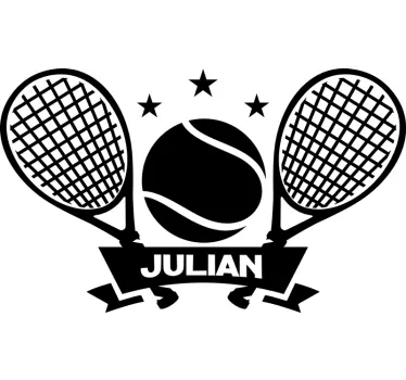 Sticker chambre ado tennis avec prénom - TenStickers