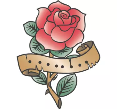 Sticker tattoo rose - TenStickers