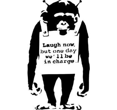 Sticker texte Banksy singe - TenStickers