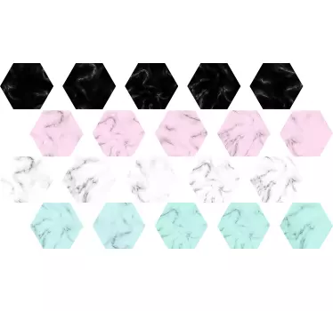 Sticker géométrique motif de marbre hexagonal - TenStickers