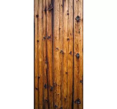 Sticker porte effet bois antique - TenStickers