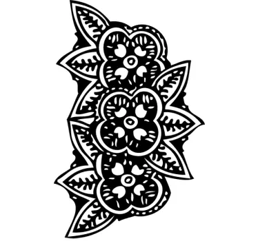 Sticker trois fleurs indiennes - TenStickers