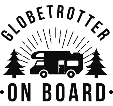 Autocollant camping car Globetrotter à bord - TenStickers