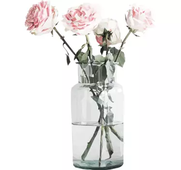 Sticker vase crystal roses - TenStickers