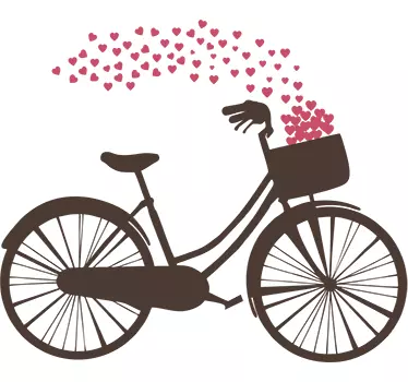 Sticker velo avec des coeurs - TenStickers