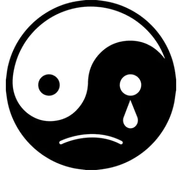 Sticker ying yang smiley triste - TenStickers