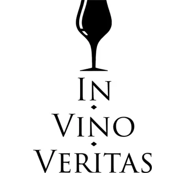 Sticker cuisine citation latine in vino veritas - TenStickers