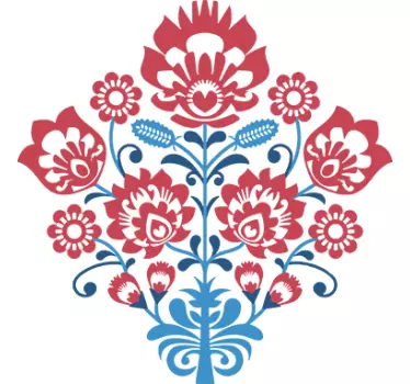 sticker mural fleurs roses et bleues - TenStickers