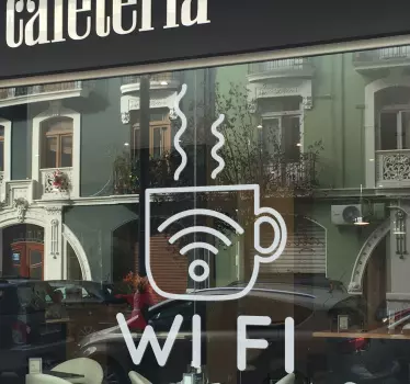 Vitrophanie symbole wifi pour café - TenStickers