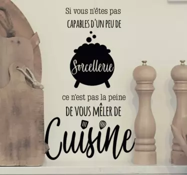 Sticker cuisine citation drôle Colette sorcellerie - TenStickers
