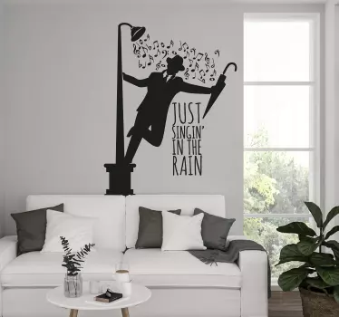 Sticker paroi de douche salle de bain Singing in the Rain - TenStickers