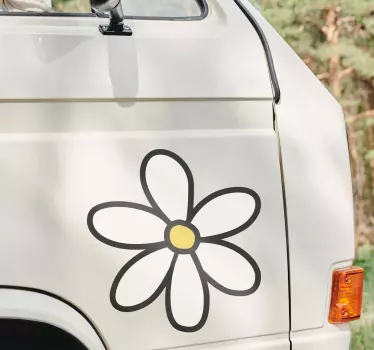 Sticker voiture dessin fleur - TenStickers