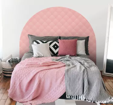 Sticker tête de lit arche rose effet rembourré - TenStickers