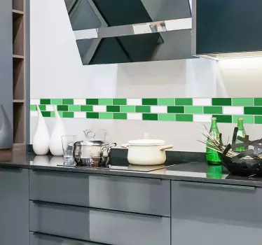 Sticker frise carellage tons de vert - TenStickers