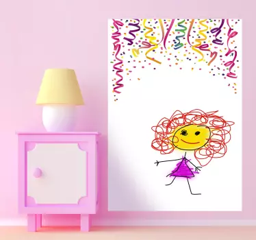 Tableau blanc adhésif confetti - TenStickers