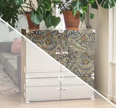 Adhésif meuble vintage floral sticker - TenStickers
