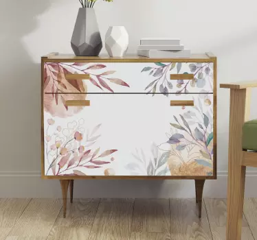 Sticker de meubles vintage floral - TenStickers