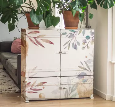Sticker de meubles vintage floral - TenStickers