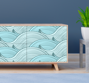 Sticker Pour Meuble Motifs Vague - TenStickers