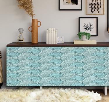 Sticker Pour Meuble Motifs Vague - TenStickers