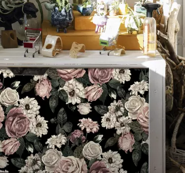Sticker Deco Meuble sticker de grandes roses - TenStickers