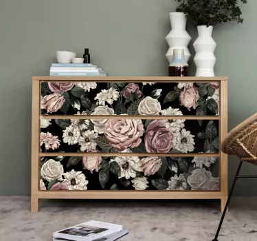 Sticker Deco Meuble sticker de grandes roses - TenStickers