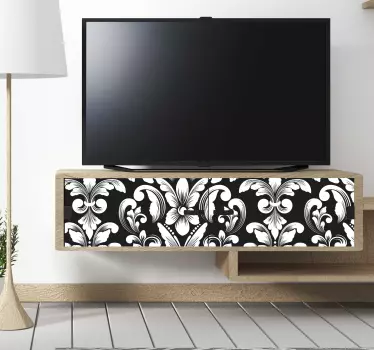 Sticker meuble style baroque floral - TenStickers