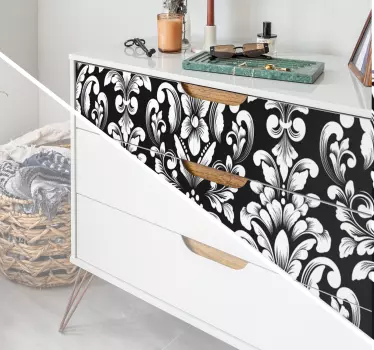 Sticker meuble style baroque floral - TenStickers