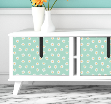 Papier adhésif meuble motif marguerites - TenStickers
