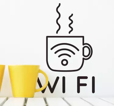 Vitrophanie symbole wifi pour café - TenStickers